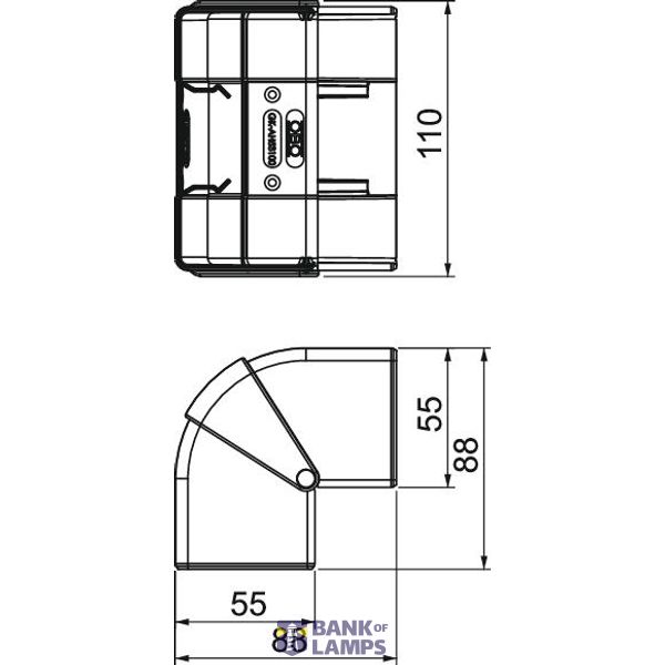 GK-AH53100SW Outer corner cover, for device mounting channel Rapid 45-2, type GK image 2