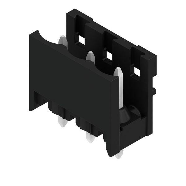 PCB plug-in connector, male header, open side, THT/THR solder connection, 5.08 mm, Number of poles: 3, 180°, Solder pin length (l): 3.2 mm, tinned, black, Box image 3
