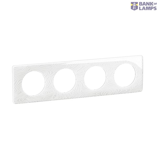 4-GANG WHITE RELIEF PLAQUE image 1