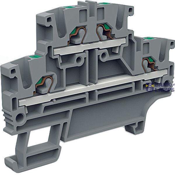 Double-level push-in terminal EFD200GR 2.5 mm² gray image 1