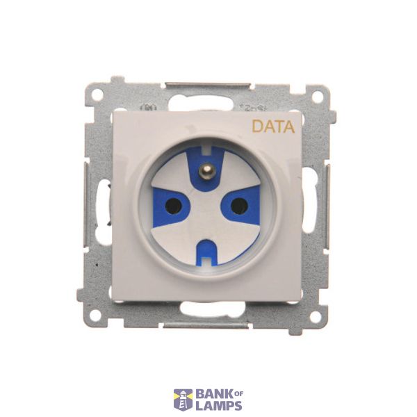 DATA single socket outlet with socket access element, (module), 16A, 250V, Screw, white image 1