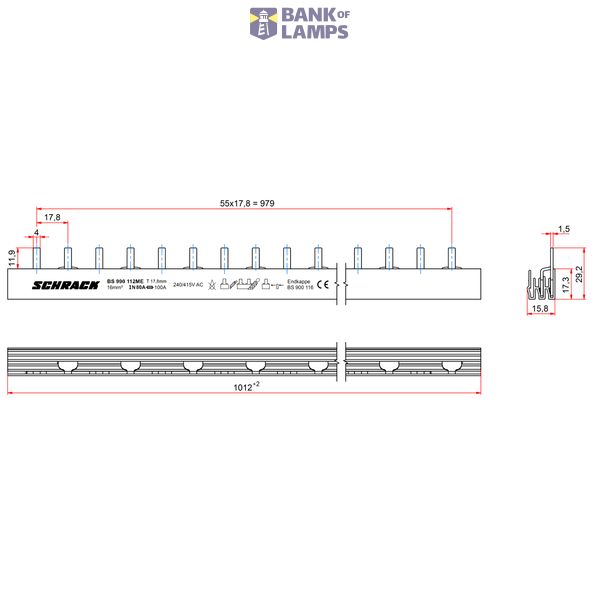 Busbar Pin Version, 2-pole, 16mmý image 2