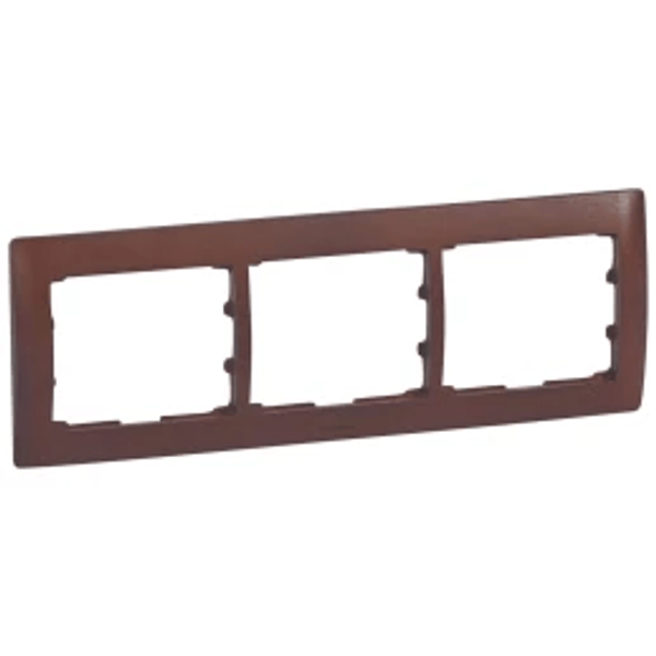 Switch Frame Galea Life 3-Gang Cherry Wood image 1