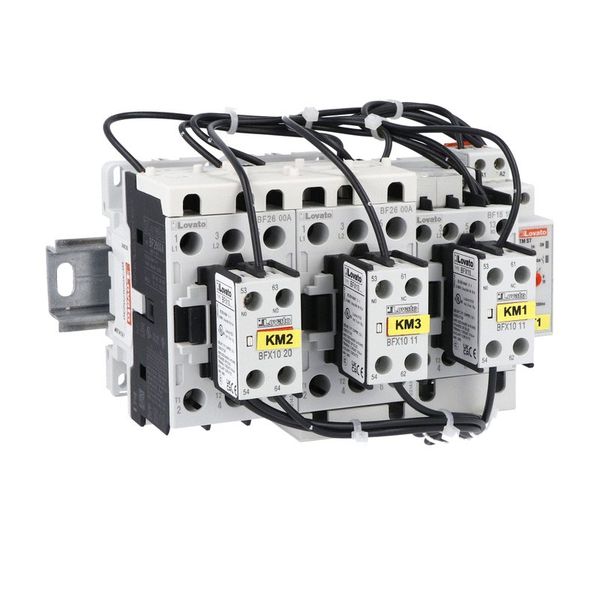 Completa star-delta starter, open frame, for starting time up to 12 seconds and a maximum of 30 operations/hour, max IEC operating current 43A. Coil voltage 400VAC 50/60Hz image 1