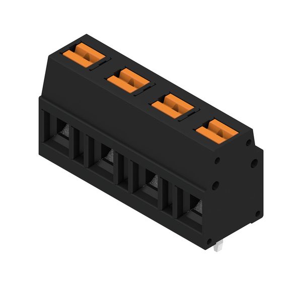 Printed circuit board terminals, 7.50 mm, Number of poles: 4, 90°, Solder pin length (l): 3.5 mm, tinned, black, PUSH IN with actuator, Clamping range, max. : 2.5 mm², Box image 3