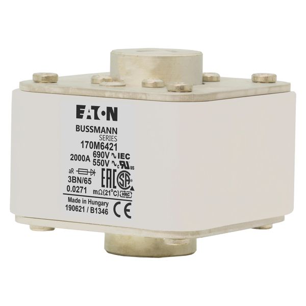 Fuse-link, high speed, 800 A, AC 1250 V, 2 x size 3, 74 x 177 x 95 mm, aR, IEC, single indicator image 19