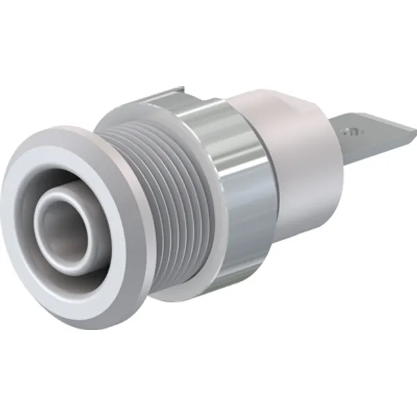 4 mm socket, flat plug connection, mounting Ø 12.2 mm, CAT III, white, 49.7046-29 image 1