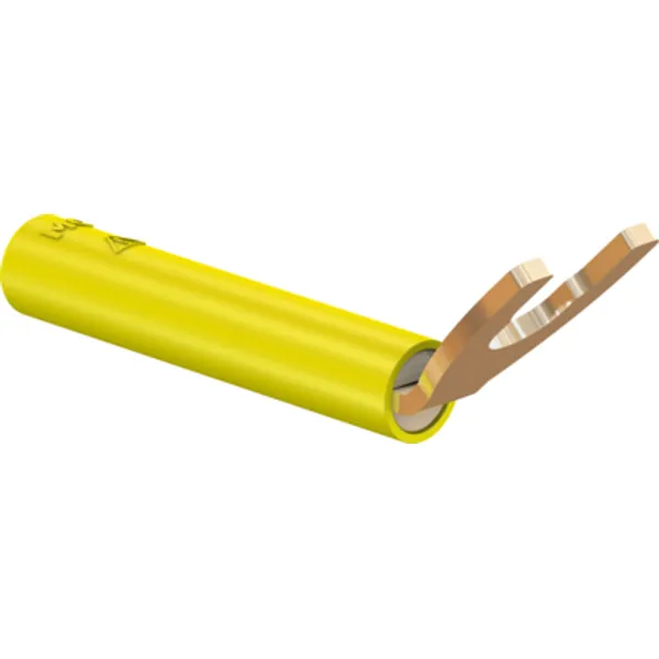 Adapter, cable lug 2-4.1 mm to 4 mm socket, yellow, CAT II, 23.0440-24 image 1