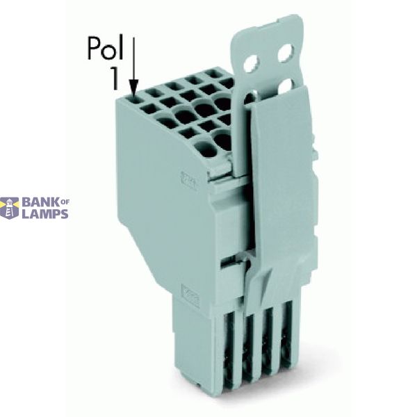 2-conductor female connector Push-in CAGE CLAMP® 1.5 mm² gray image 1