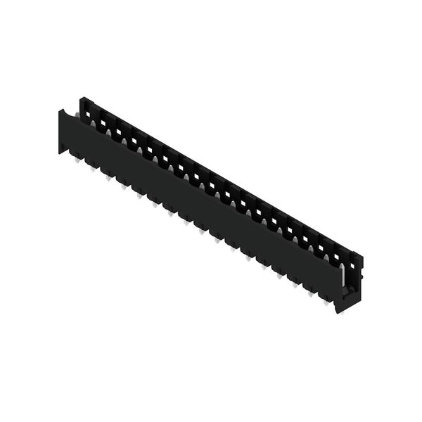 PCB plug-in connector, male header, open side, THT/THR solder connection, 5.08 mm, Number of poles: 18, 180°, Solder pin length (l): 3.2 mm, tinned, black, Box image 3