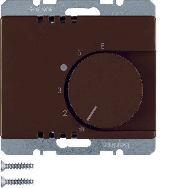 Thermostat, change-over contact, centre plate, arsys, brown glossy image 1