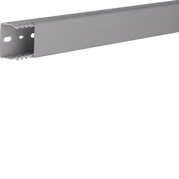 Slotted panel trunking made of PVC LKG 37x50mm stone grey image 1