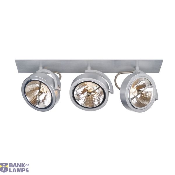 KALU RECESSED 1 QRB111, 3 spots, alu brushed, 3x QRB111, max. 3x 50W image 1