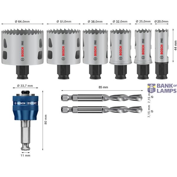 PRO Multi Material Power Change Plus Hole Saw Set - Transparent Case image 3