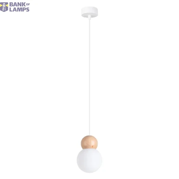 Pendant lamp PEKKA 1 white/natural wood image 1