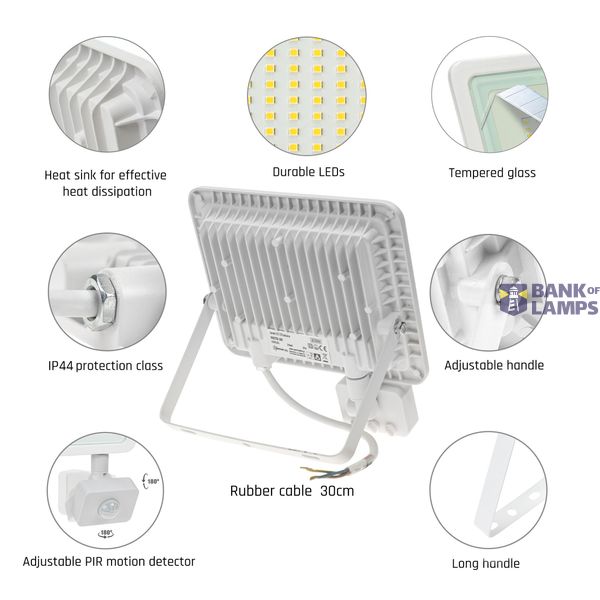 NOCTIS LUX 2 SMD 230V 50W IP44 WW white with sensor image 8