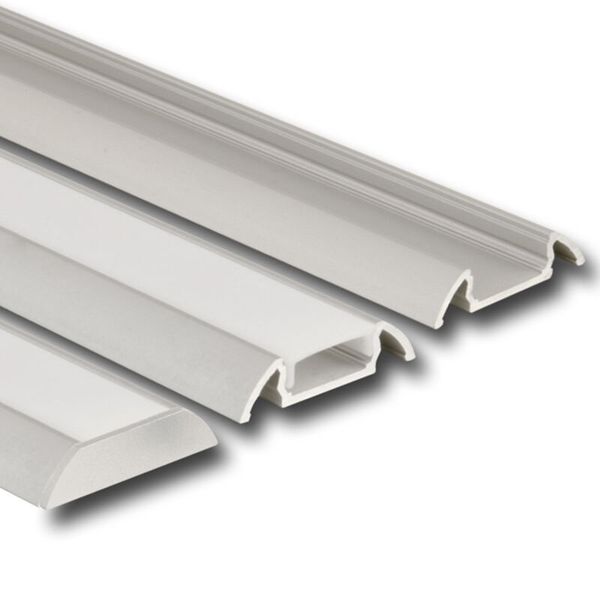 Attached aluminum profile PX, 30x7 mm, White diffuser, complete, 2 m image 1