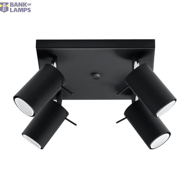 CEILING LAMP RING 4 BLACK GU10 4X40W IP20 image 3