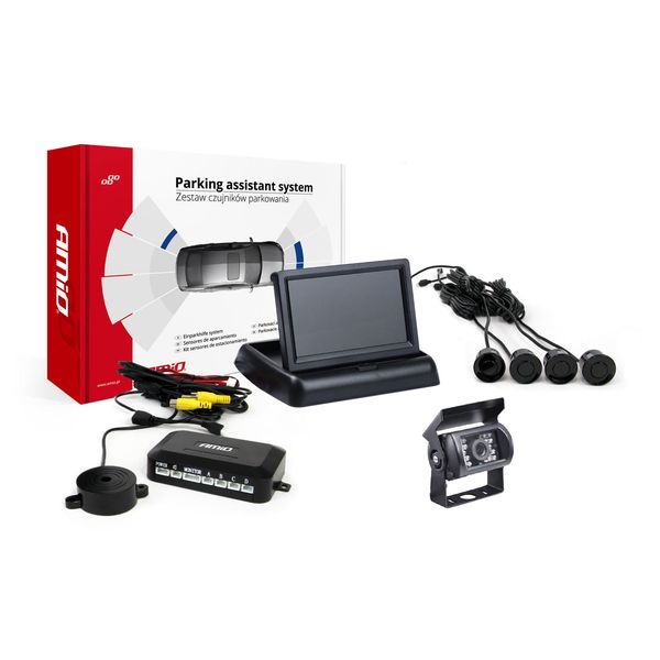 Parking assistant system TFT02 4,3" with HD-501-IR 4 sensors black image 1