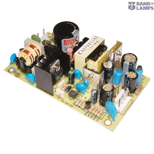PD-25B Switching power supply, open-frame, 25W, 5/24V, MEAN WELL image 1