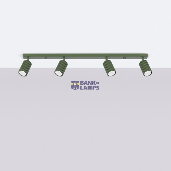 CEILING STRIP WITH GROOVED GREEN REFLECTORS 4XGU10 CARBON FAMILY image 7