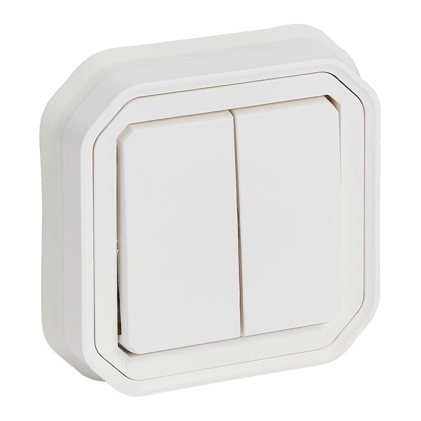 PLEXO 2 GANG 2-WAY SWITCH OR 2 GANG PUSH BUTTON - WHITE - FLUSH image 1