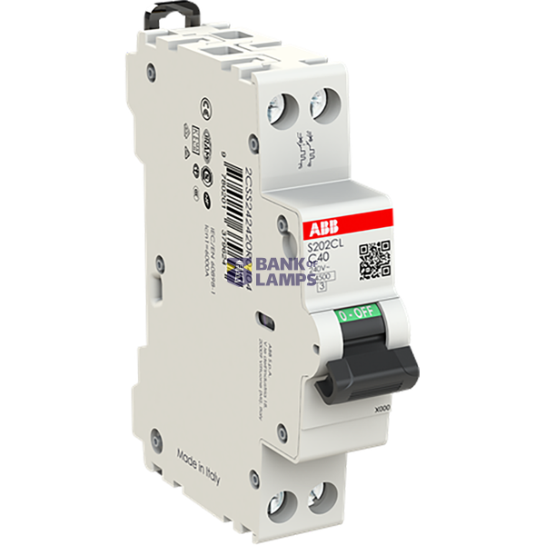 S202CL-C40 Compact MCB S200C 2P 40A Curve C 4.5kA Compact MCB S200C 2P image 2