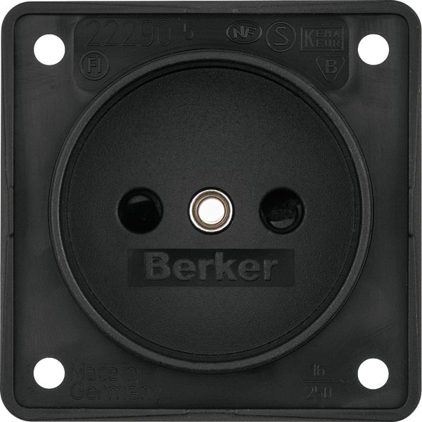 Plug w.out earth. cont. NL, cont. prot., screw term, Int. ins., black  image 1