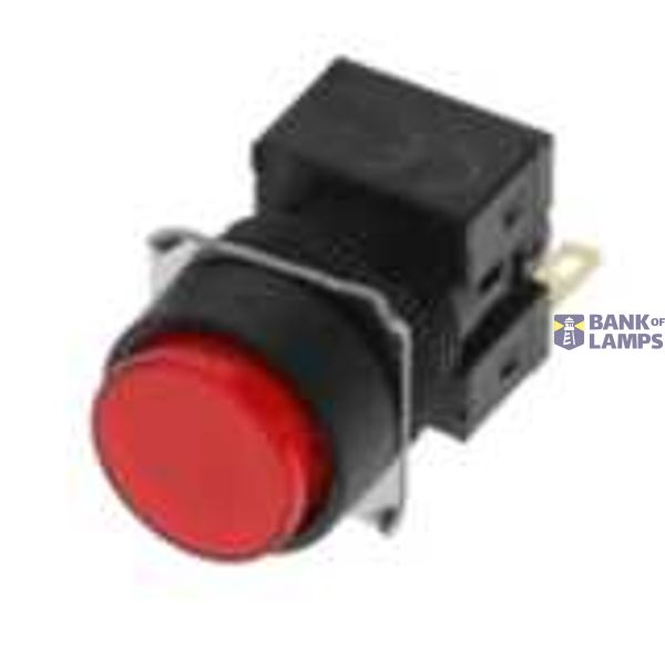 Push-Button complete, dia. 16 mm, non-lighted, round projected, red, momentary operation, IP65, SPDT contact block, solder terminal A16 7100B image 1