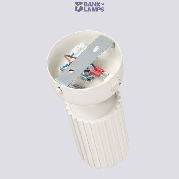 Beige GU10 wall lamp with switch for bedroom, KARBON series image 10