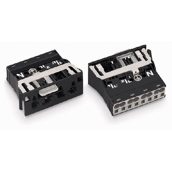 Snap-in plug with direct ground contact 4-pole green image 2