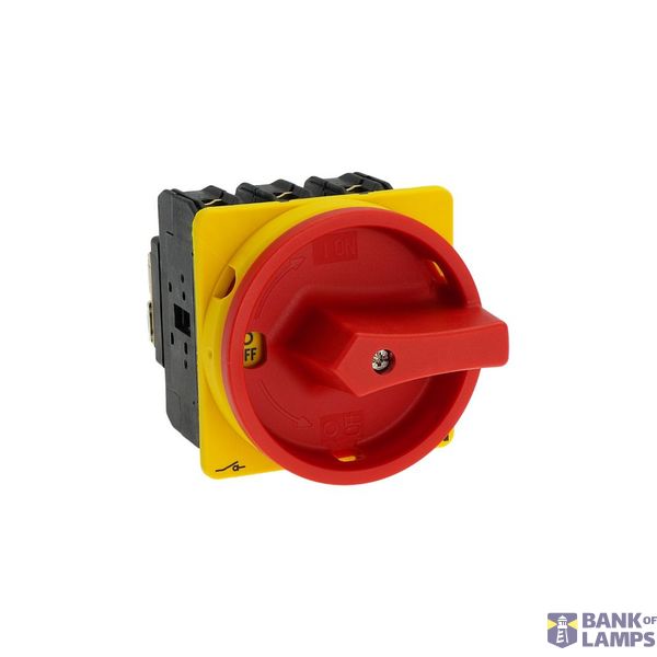 P3 Main switch, 80 A,Flush mounting, 3 pole, Form E, Red, Door couplin image 1
