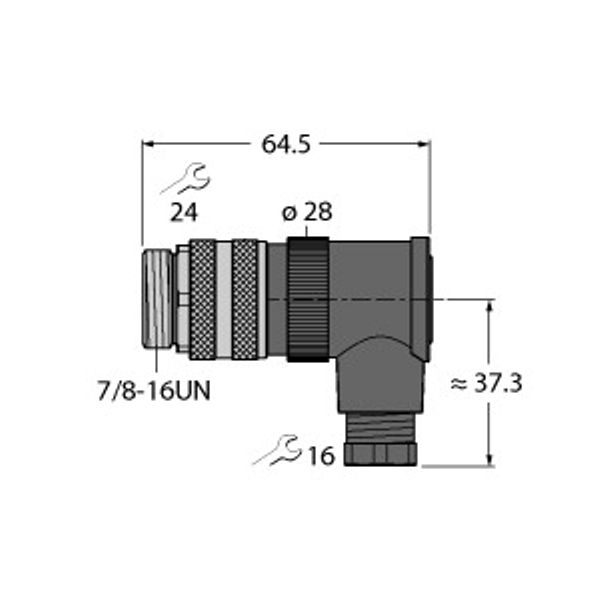 Field-Wireable Connector Male Connector, 7/8″, Angled   BS4231-0/9 image 1