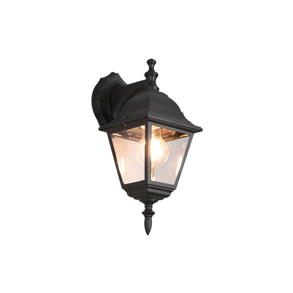 Livenza wall lamp E27 matt black lantern downwards image 1