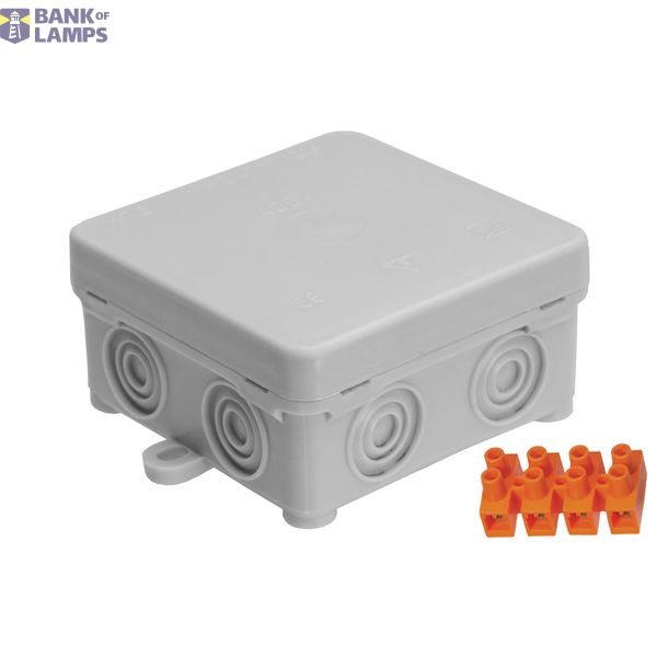 K76/T, thermoplastic junction box, colour-grey, with terminal 4x6mm², IP54, 380V, 7 entrances image 1