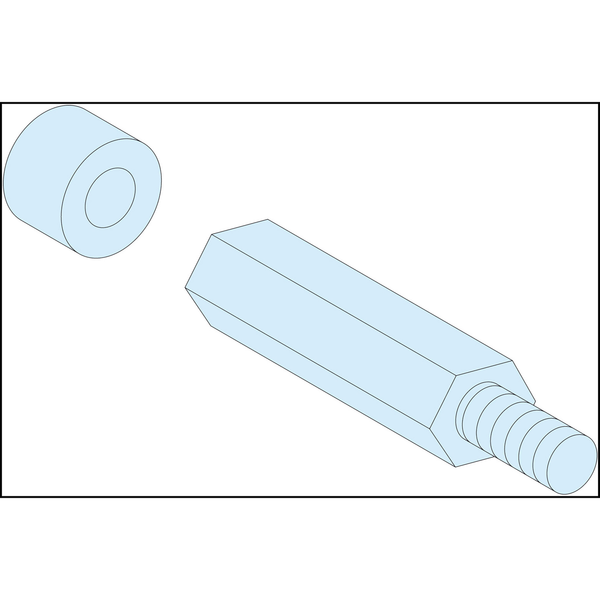 4 HEXAGONAL SPACERS M8 H40+10 image 1
