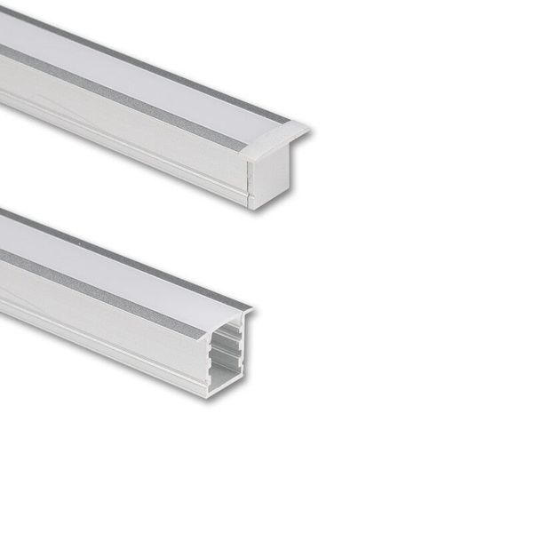 Built-in aluminum profile VI, 18x15mm, White diffuser, 1m image 1