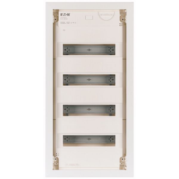 KLV-48HWP-SF Hollow wall compact distribution board, 4-rows, super-slim sheet steel door image 2