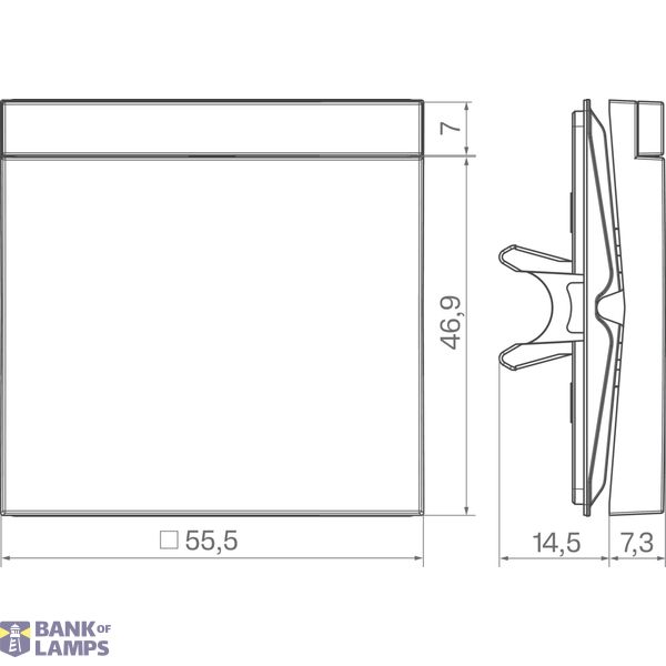 Rocker single, text field, A.x/C.x, light white matte image 2