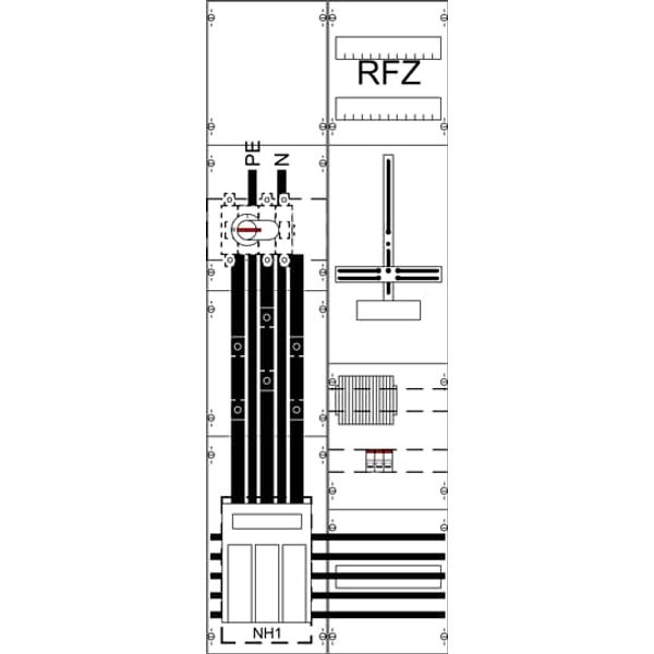 WF29KK41T 9RE 2FB Complete panel according to FNN In 200A with three-point fastening image 1
