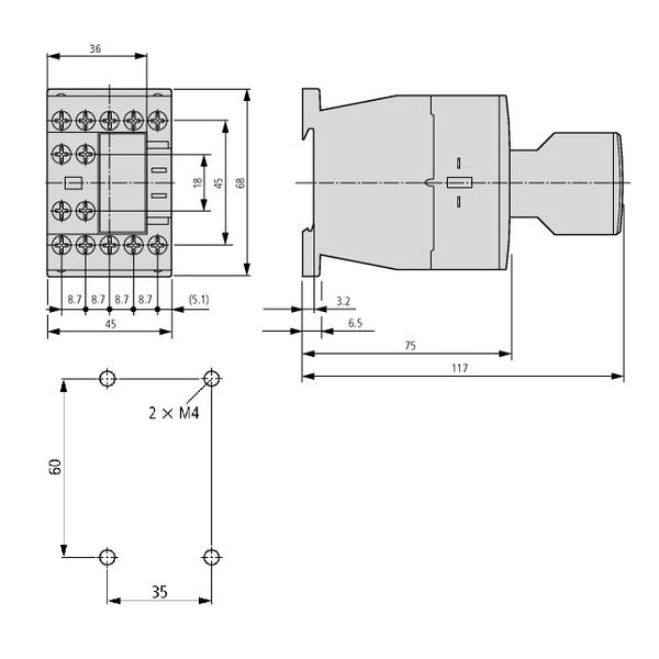 Contactor 5.5kW/400V/12A, 1 NO, coil 230VAC image 2