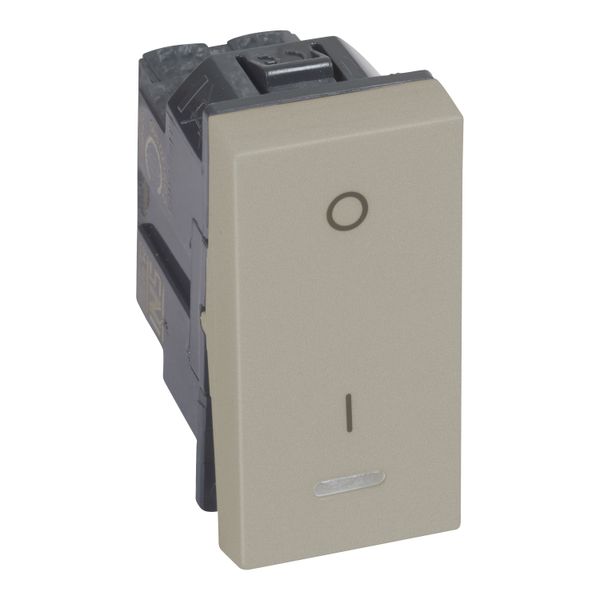 Arteor 1 Way 20AX Double Pole Switch with Red LED Indicator 1 Module Square Champagne image 1