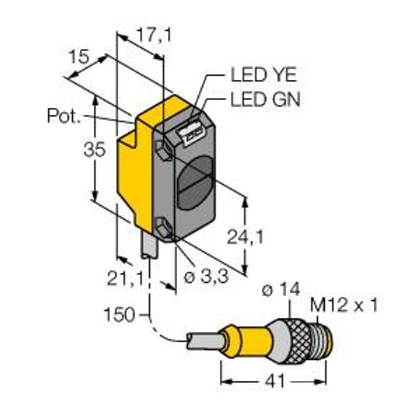 Photoelectric Sensor Opposed Mode Sensor (Emitter)   QS186EBQ5 image 2
