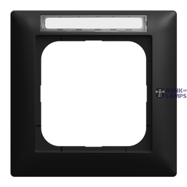 1721 NS-915 Cover frame with labelling field with label space 1-gang black matt - Busch-balance SI image 1