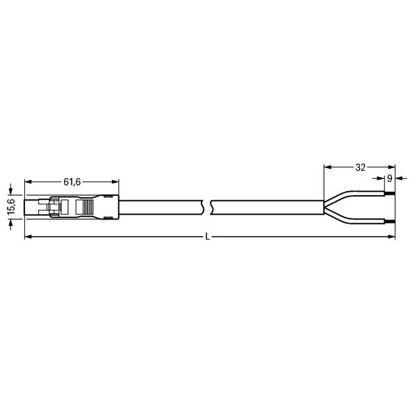 pre-assembled connecting cable Eca Plug/open-ended blue image 5