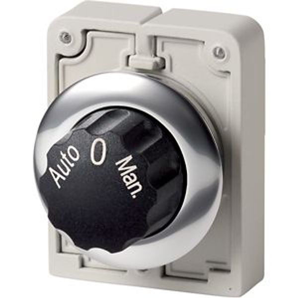 M30C-FWR3-X94 Changeover switch, RMQ-Titan, With rotary head, maintained, 3 positions, inscribed, Metal bezel, Auto 0 Man. image 2