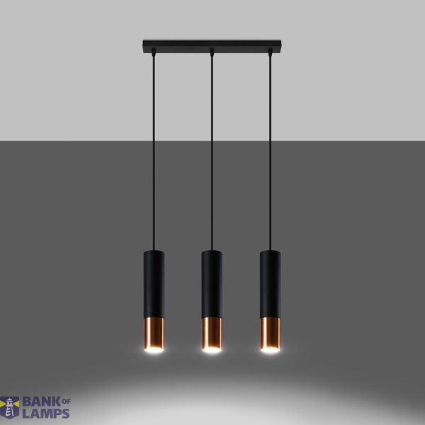 HANGING LAMP LOOPEZ 3L BLACK/COPPER GU10 3X40W IP20 image 8