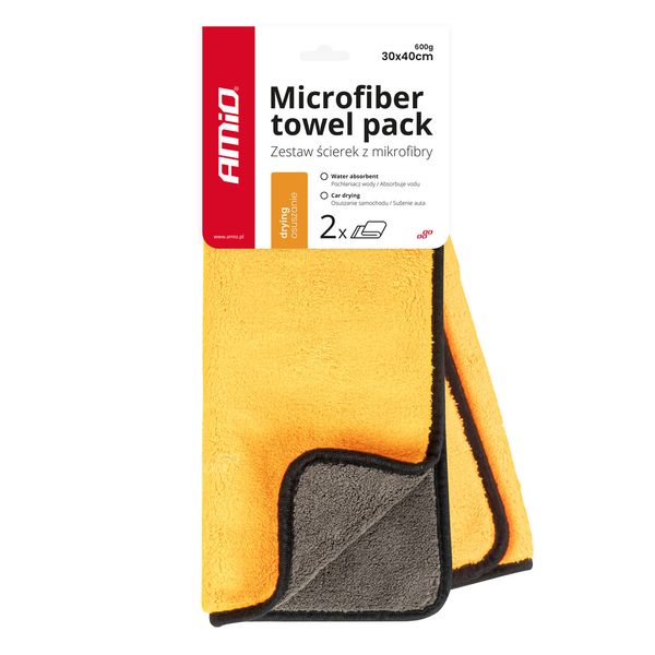 Microfiber drying towel pack 30x40cm 600g AMIO-03752 image 1