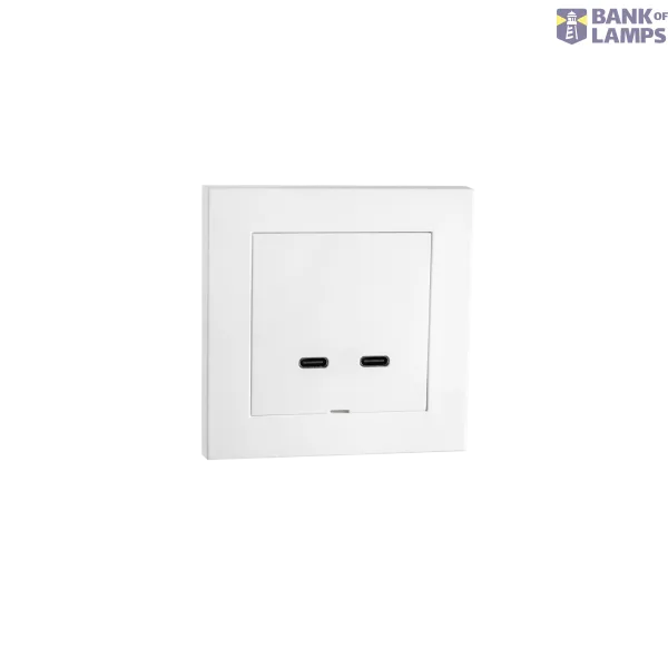 USB 2XC CHARGER 60W FLUSH MOUNTED WHITE 6-PACK image 1