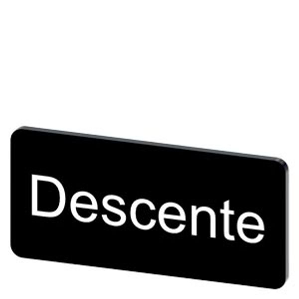 Labeling plate 12.5 x 27 mm, label black, labeling: Descente image 1